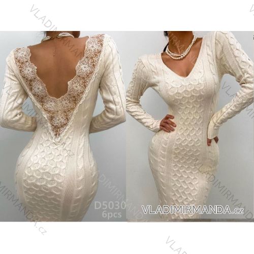 Šaty elegantné dlhé úpletové dámske (S/M ONE SIZE) TALIANSKA MÓDA IMWAC23D5030