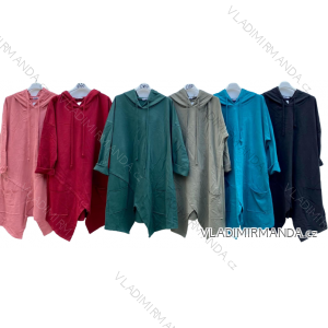Šaty mikinové dlhý rukáv dámske nadrozmer (XL/2XL ONE SIZE) TALIANSKA MÓDA IMD23596