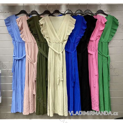 Šaty dlhé skladané šifónové bez rukávov dámske (S/M ONE SIZE) TALIANSKA MÓDA IMWGS232615