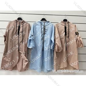 Kabát parka šusťák s kapucňou dlhý rukáv dámsky (S/M ONE SIZE) TALIANSKA MÓDA IMWY232621