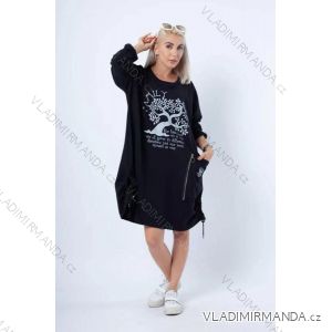 Šaty oversize dlhý rukáv dámske nadrozmer (XL/2XL ONE SIZE) TALIANSKA MÓDA IMD23629