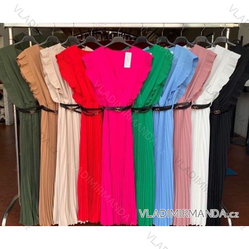 Šaty dlhé skladané šifónové bez rukávov dámske (S/M ONE SIZE) TALIANSKA MÓDA IMWCA232639