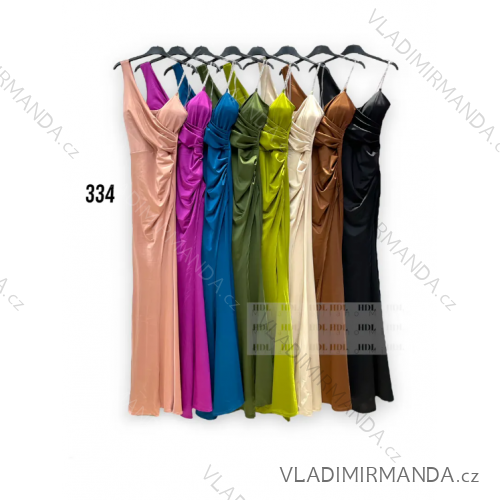 Šaty dlhé spoločenské na ramienka dámske (S/M ONE SIZE) TALIANSKA MÓDA IMPHD23334
