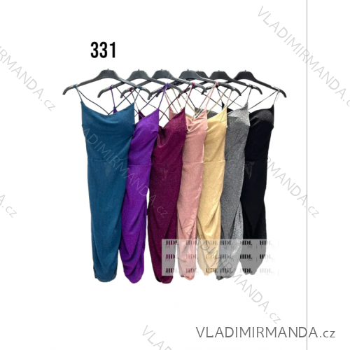 Šaty spoločenské trblietavé na ramienka dámske (S/M ONE SIZE) TALIANSKA MÓDA IMPHD23331