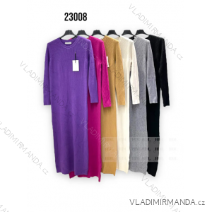 Šaty dlhé úpletové dlhý rukáv dámske (S/M ONE SIZE) TALIANSKA MÓDA IMPHD2323008-1