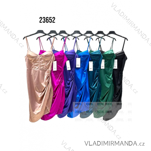 Šaty spoločenské krátke na ramienka dámske (S/M ONE SIZE) TALIANSKA MÓDA IMPHD2323652