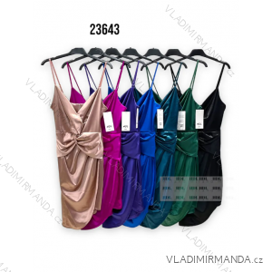 Šaty spoločenské krátke na ramienka dámske (S/M ONE SIZE) TALIANSKA MÓDA IMPHD2323643