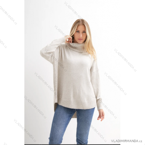 Sveter úpletový s rolákom dlhý rukáv dámsky (S/M ONE SIZE) TALIANSKA MÓDA IMPLI239204