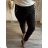 Nohavice dlhé dámske nadrozmer (2XL/3XL ONE SIZE) TALIANSKA MÓDA IMWQ23156/DUR čierna 2LX/3XL