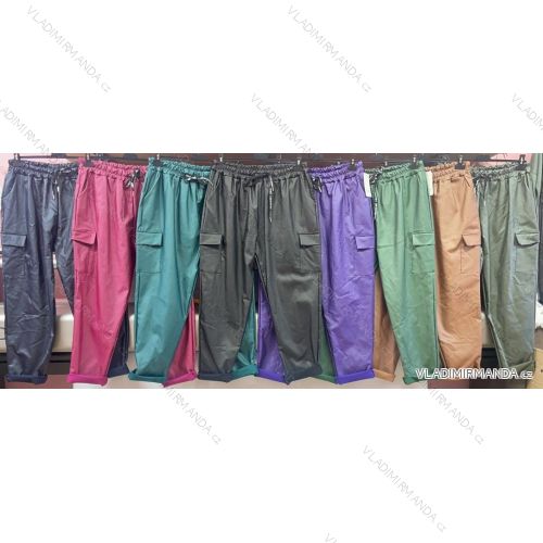 Nohavice koženkové dlhé dámske nadrozmer (3XL/4XL ONE SIZE) TALIANSKA MÓDA IMWQ233867