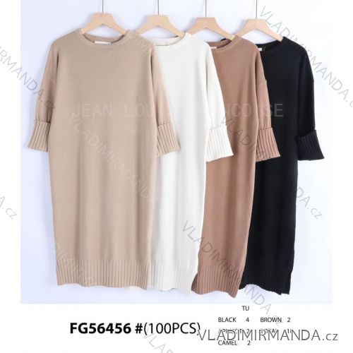 Šaty úpletové dlhý rukáv dámske (S/M ONE SIZE) TALIANSKA MÓDA IMWGR23FG56456