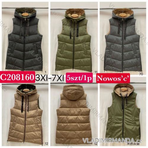 Vesta šusťáková na zips dámska nadrozmer (3XL-7XL) POLSKÁ MóDA PMWC23C208160