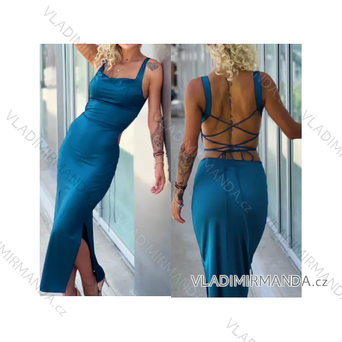 Šaty dlhé spoločenské na ramienka dámske (S/M ONE SIZE) TALIANSKA MÓDA IMPHD23285