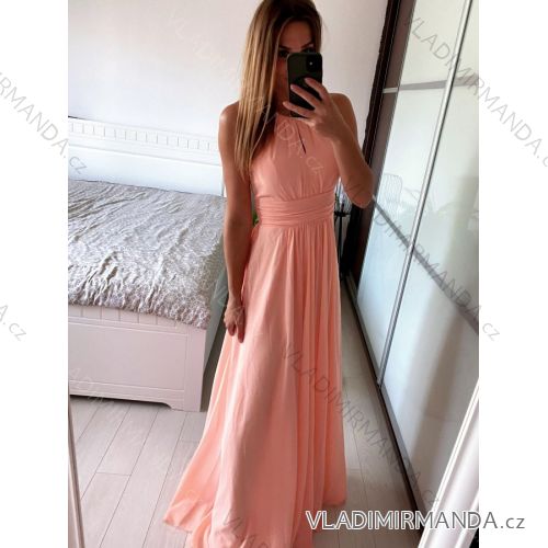 Šaty společenské na ramínka dlouhé plesové dámské (S/M ONE SIZE) ITALSKÁ MÓDA IMM22ZQL-60025