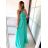 Šaty elegantné bez rukávov dlhé plesové dámske (S/M ONE SIZE) TALIANSKA MÓDA IMM22ZQL-60025/DU   lososová
   S/M