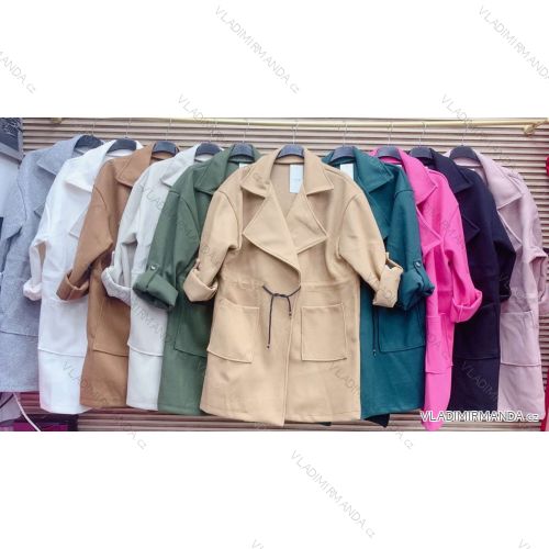 Kabát flaušový dámsky (S/M ONE SIZE) TALIANSKA MÓDA IMWAE23010