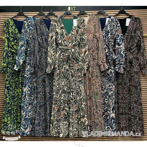 Šaty dlhé elegantný dlhý rukáv dámske (S/M ONE SIZE) TALIANSKA MÓDA IMWAE23025