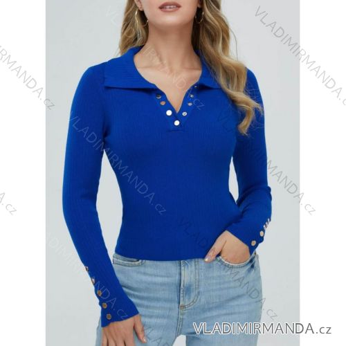 Sveter úpletový dlhý rukáv dámsky (S/M ONE SIZE) TALIANSKA MÓDA IMM23M6856