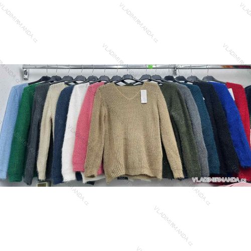 Sveter pletený dlhý rukáv dámsky (S/M ONE SIZE) TALIANSKA MÓDA IMWDT23005