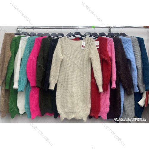 Šaty pletené dlhý rukáv dámske (S/M ONE SIZE) TALIANSKA MÓDA IMWDT23007