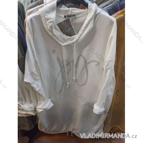 Šaty s kapucňou dlhý rukáv dámske (S/M/L ONE SIZE) TALIANSKA MÓDA IMB23032