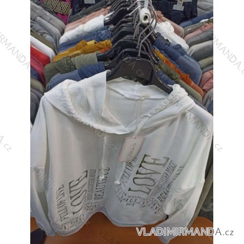 Tunika s kapucňou dlhý rukáv dámska (S/M/L ONE SIZE) TALIANSKA MÓDA IMB23037
