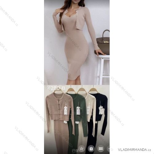 Šaty úpletové so svetrom dlhý rukáv dámske (S/M ONE SIZE) TALIANSKA MÓDA IMWMN23K280