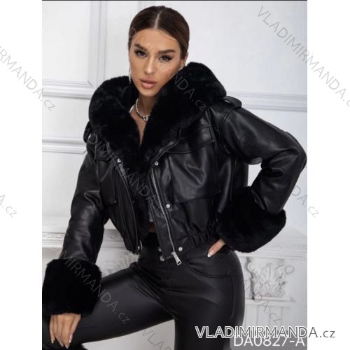 Bunda koženková zimná dámska (S/M ONE SIZE) TALIANSKA MÓDA IMWMN23DA-0827