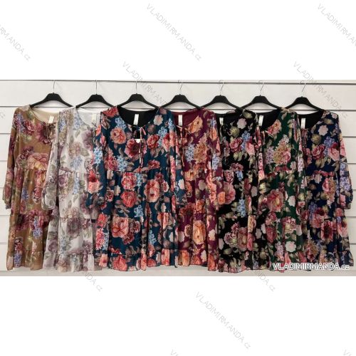 Šaty šifónové oversize dlhý rukáv dámske (S/M/L ONE SIZE) TALIANSKA MÓDA IMWY23162