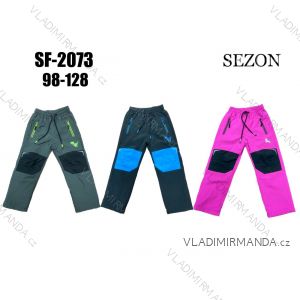 Nohavice šusťákové zateplené flaušom detské dievčenské a chlapčenské (98-128) SEZON SEZ23SF-2073