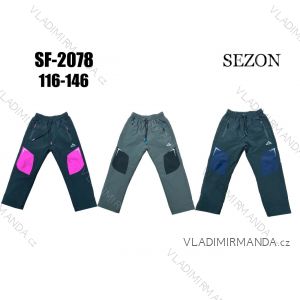 Nohavice šusťákové zateplené fleecom detské dorast dievčenské a chlapčenské (116-146) SEZON SEZ23SF-2078