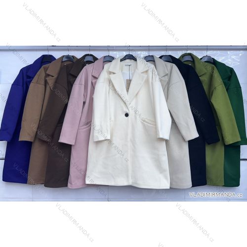 Kabát flaušový oversize dlhý rukáv dámsky (L/XL ONE SIZE) TALIANSKA MÓDA IMWCT233953