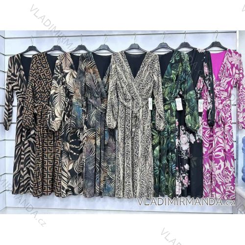 Šaty dlhé šifónové dlhý rukáv dámske (S/M ONE SIZE) TALIANSKA MÓDA IMWGM233909