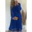 Šaty dlhé šifónové so skladanou sukňou dlhý rukáv dámske (S/M ONE SIZE) TALIANSKA MÓDA IMWGM233911