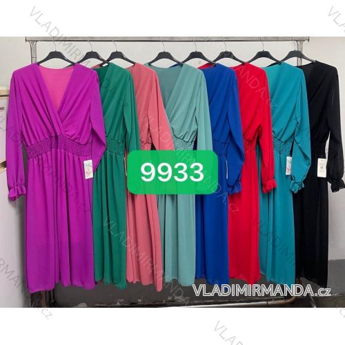 Šaty šifónové dlhý rukáv dámske nadrozmer (XL/2XL/3XL ONE SIZE) TALIANSKA MÓDA IMWGM239933