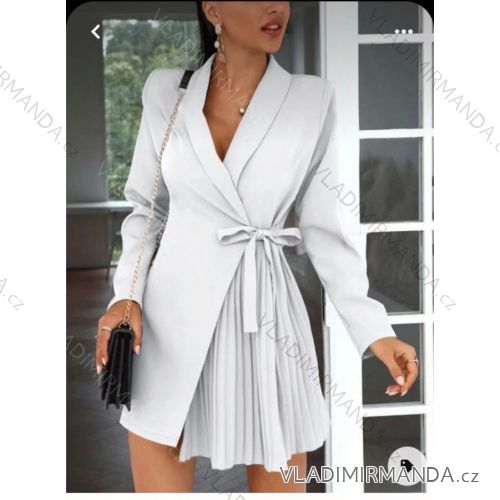 Šaty elegantný dlhý rukáv dámske (S/M ONE SIZE) TALIANSKA MÓDA IMWD233923