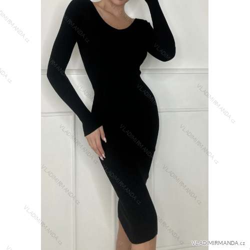 Šaty úpletové dlhý rukáv dámske (S/M ONE SIZE) TALIANSKA MÓDA IMPBB23Z8115