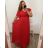 Šaty spoločenské elegantné šifónové krátky rukáv dámske nadrozmer (XL/2XL ONE SIZE) TALIANSKA MÓDA IMM22ZO9014/DU XL/2XL staroružová