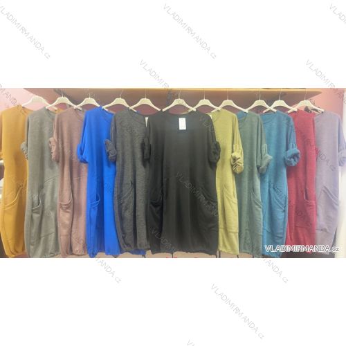 Šaty dlhý rukáv dámske nadrozmer (3XL/4XL ONE SIZE) TALIANSKA MÓDA IMWQ23100