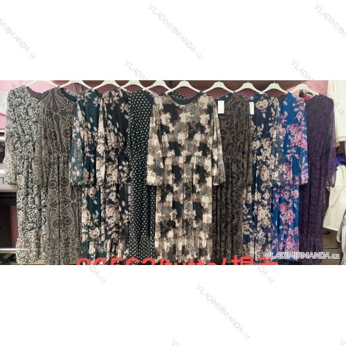 Šaty elegantný dlhý rukáv dámske nadrozmer (3XL/4XL ONE SIZE) TALIANSKA MÓDA IMWQ23103