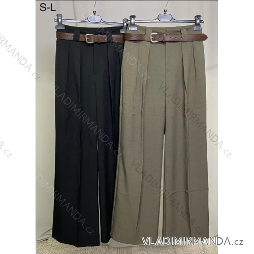 Nohavice dlhé elegantné s opaskom dámske (SL) TALIANSKA MÓDA IMPLP2338452016