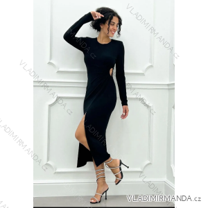 Šaty dlhé elegantný dlhý rukáv dámske (S/M ONE SIZE) TALIANSKA MÓDA IMPLP2321030095