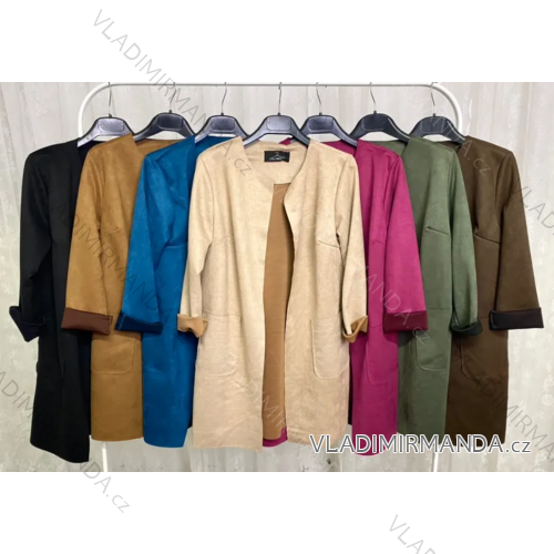 Cardigan brúsená koženka dlhý rukáv dámsky (S/M ONE SIZE) TALIANSKA MÓDA IMPLP2369540068
