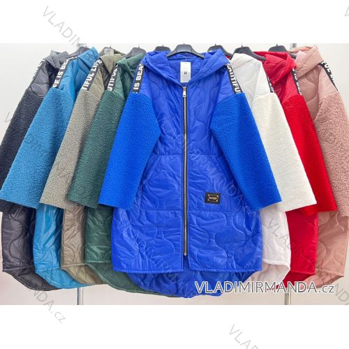 Bunda s kapucňou dámska nadrozmer (XL/2XL ONE SIZE) TALIANSKA MÓDA IM423684