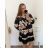 Šaty košeľové dlhý rukáv dámske nadrozměr(2XL/3XL/4XLONE SIZE) TALIANSKA MÓDA IMWEC23MICHEL/DU 2XL/3XL hnedá