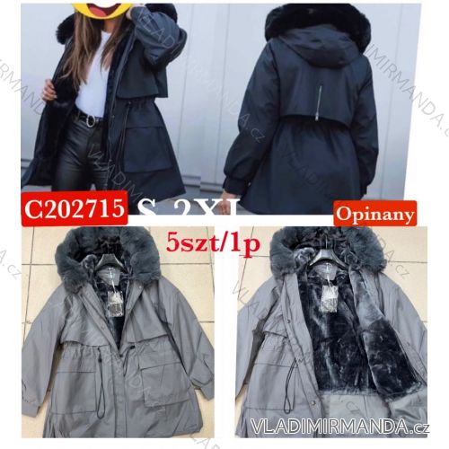 Kabát parka zimný s kožúškom dámsky (S-2XL) POLSKÁ MÓDA PMW23C202715