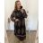 Šaty dlhé šifónové dlhý rukáv dámske nadrozmer (3XL/4XL ONE SIZE) TALIANSKA MÓDA IMWEC23ITALY