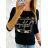 Tričko dlhý rukáv dámske (L/XL ONE SIZE) TALIANSKA MÓDA IMD23717/DU čierna L/XL