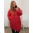 Bunda kabát prošívaný dlhý rukáv dámska nadrozmer (2XL/3XL ONE SIZE) TALIANSKA MÓDA IMWCT233519 červená 2LX/3XL