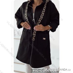 Kabát flaušový oversize s kapucňou dlhý rukáv dámsky (S/M/L ONE SIZE) TALIANSKA MÓDA IMWBL23027